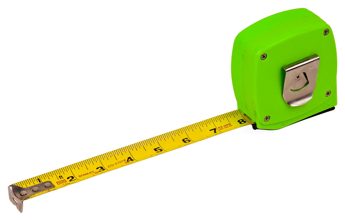 Category example: a retractable tape measure on a white background.