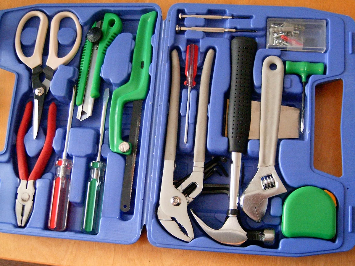 Category example: an open toolbox filled with hand tools.